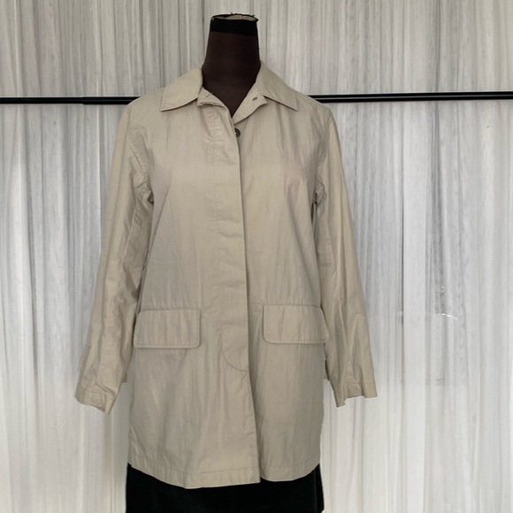 Liz Claiborne Lizwear jeans short, boxy fit trench jacket Size Small Petite - Picture 1 of 12